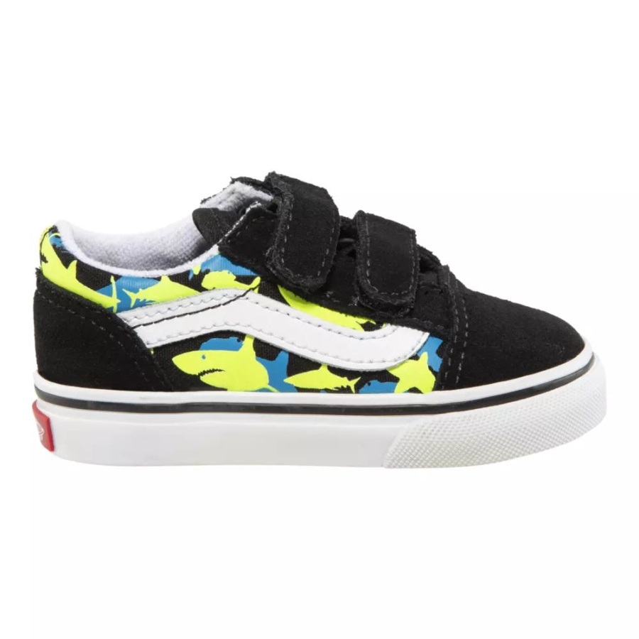 Vans Toddler' Old Skool V Skate Shoes Black-Safety Yellow
