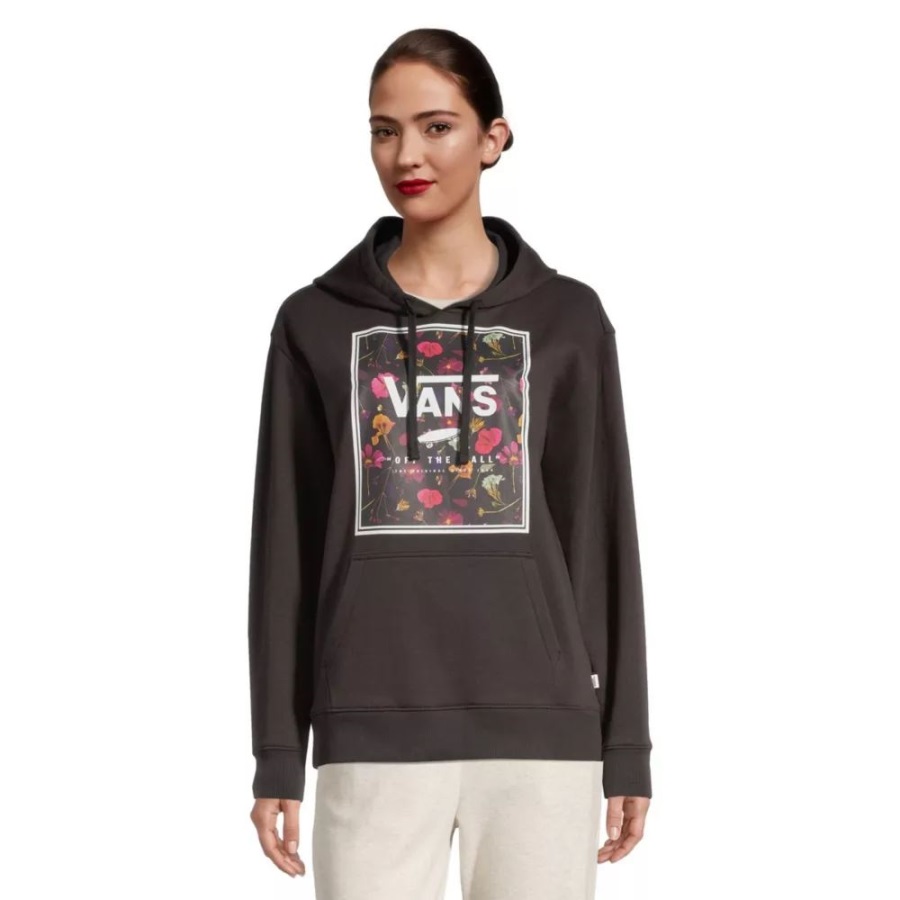Vans Women's Boxed In Pressed Floral Boyfriend Hoodie Black