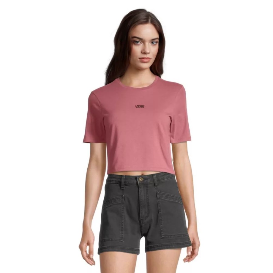 Vans Women's Crop Crew T Shirt Deco Rose