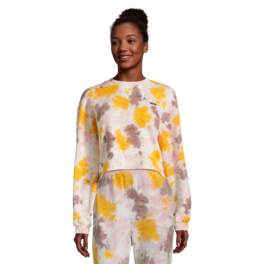 Vans Women's Grunge Wash Crop Sweatshirt Purple Dove