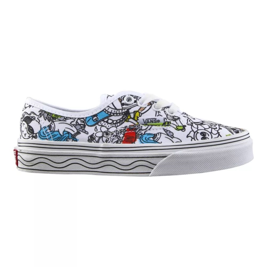 Vans x Crayola Kids' Pre-School Authentic Skate Shoes Sneakers Boys' Low Top Casual Diy-Sketch Your Way