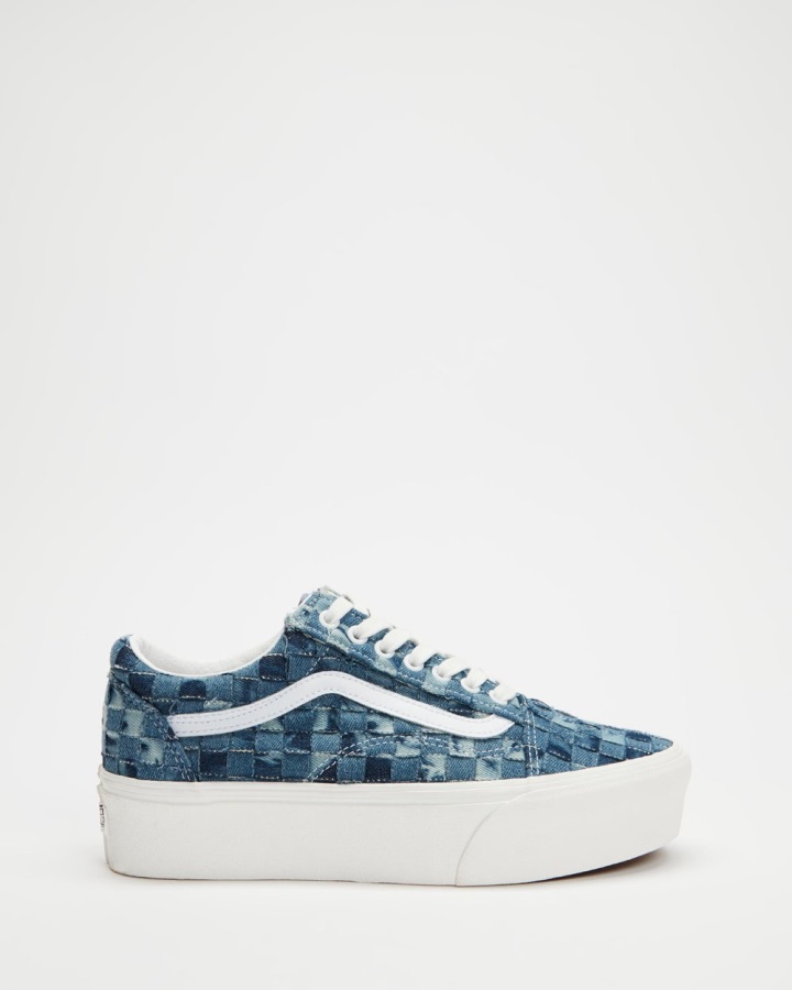 Vans Old Skool Woven Platforms - Unisex Denim-Multi