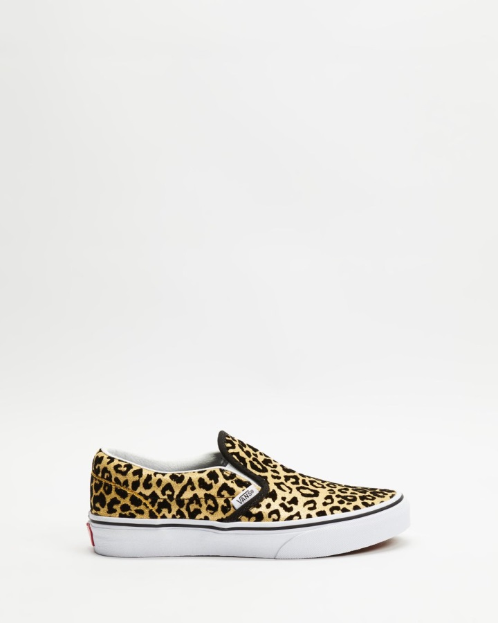 Vans Classic Slip-On - Kids Black Flocked Leopard