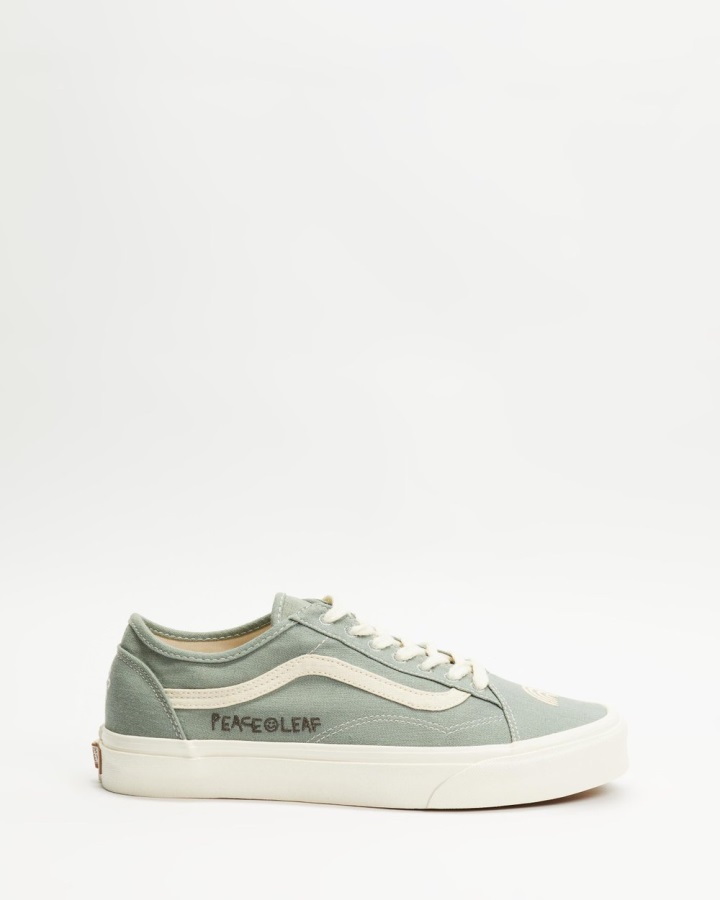 Vans Eco Theory Old Skool Tapered Shoes - Unisex Green Milieu-Marshmallow