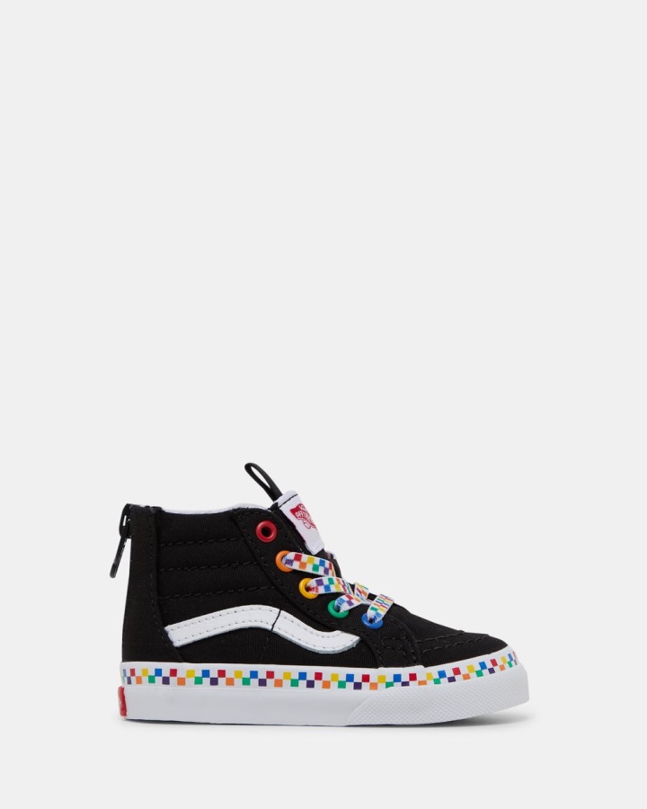 Vans Sk8-Hi Zip Rainbow Check Infant Black-Multi