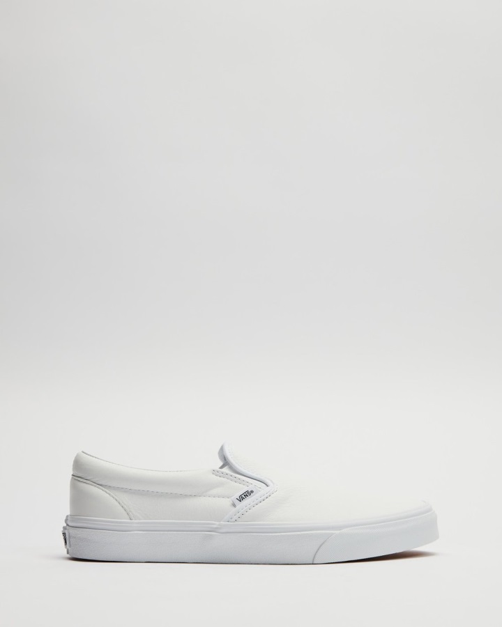Vans Classic Slip-On Leather - Unisex White Mono