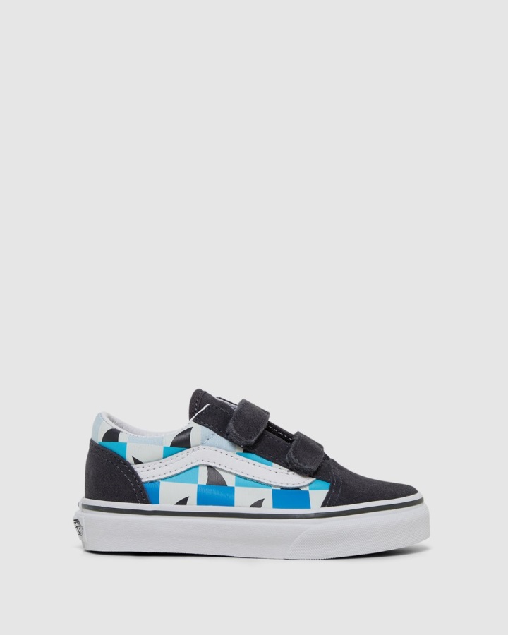 Vans Old Skool V Glow Shark Youth Asphalt-White