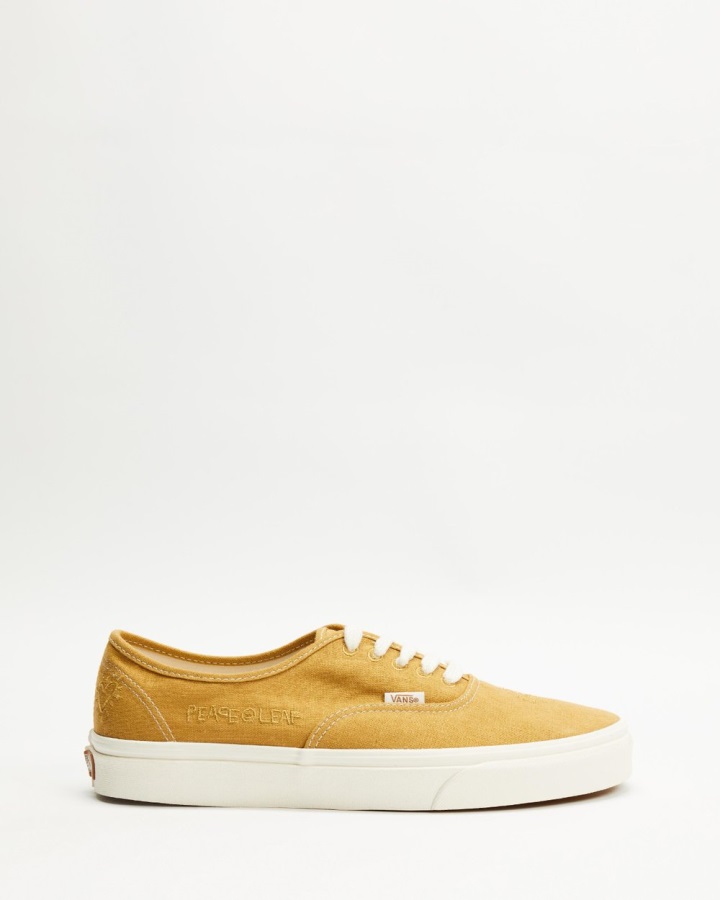 Vans Eco Theory Authentic Shoes Mustard Gold-True White